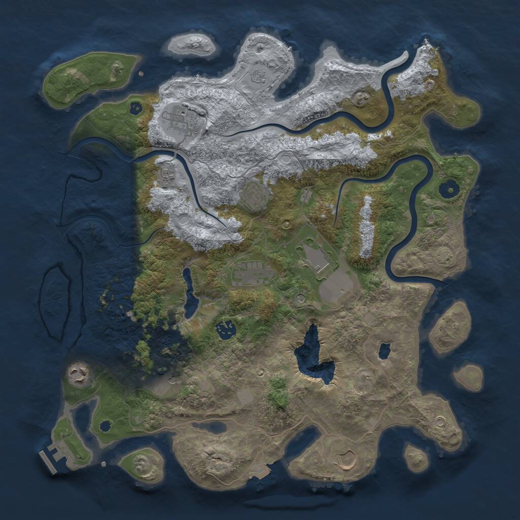 Rust Map: Procedural Map, Size: 4000, Seed: 896102544, 14 Monuments