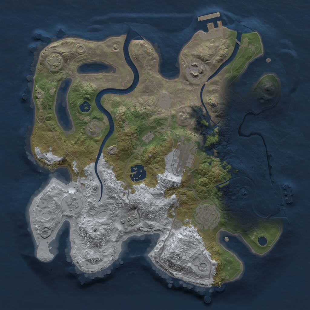 Rust Map: Procedural Map, Size: 2800, Seed: 70000, 11 Monuments