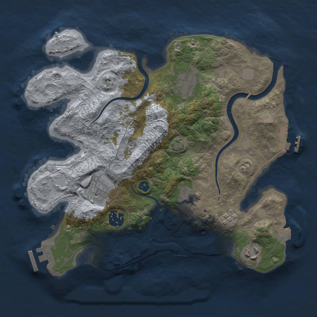Rust Map: Procedural Map, Size: 3000, Seed: 1643794896, 12 Monuments