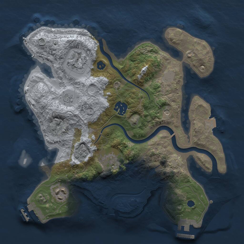 Rust Map: Procedural Map, Size: 2800, Seed: 1262417389, 11 Monuments