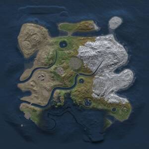 Thumbnail Rust Map: Procedural Map, Size: 3000, Seed: 96069704, 9 Monuments