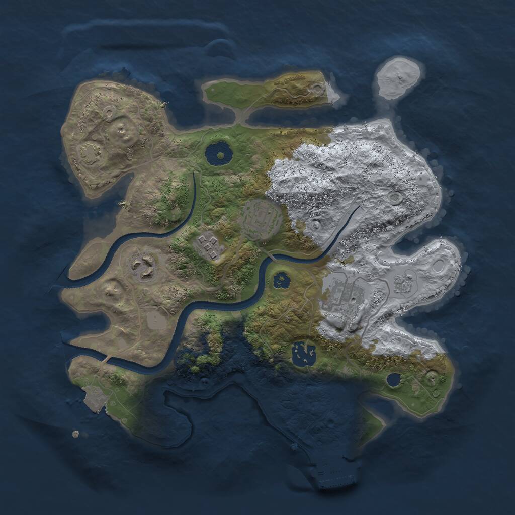 Rust Map: Procedural Map, Size: 3000, Seed: 96069704, 9 Monuments