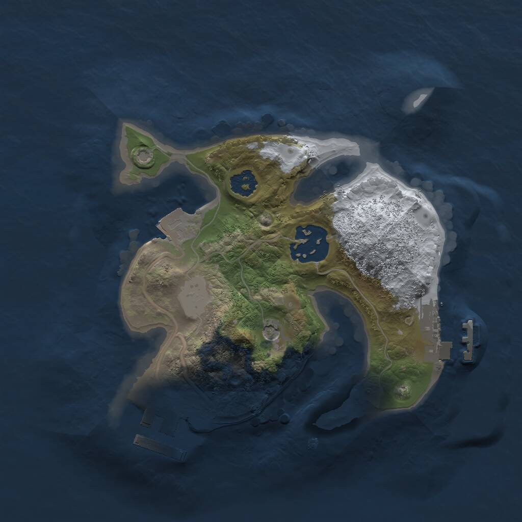 Rust Map: Procedural Map, Size: 2000, Seed: 23550369, 5 Monuments