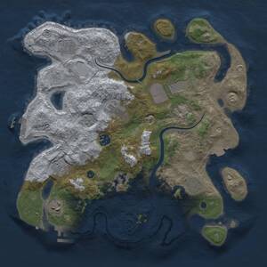 Thumbnail Rust Map: Procedural Map, Size: 3500, Seed: 387157935, 15 Monuments