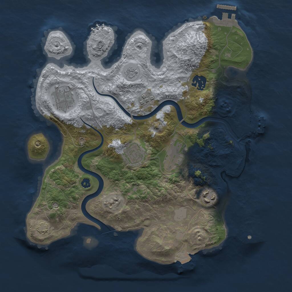 Rust Map: Procedural Map, Size: 3000, Seed: 234142134, 11 Monuments