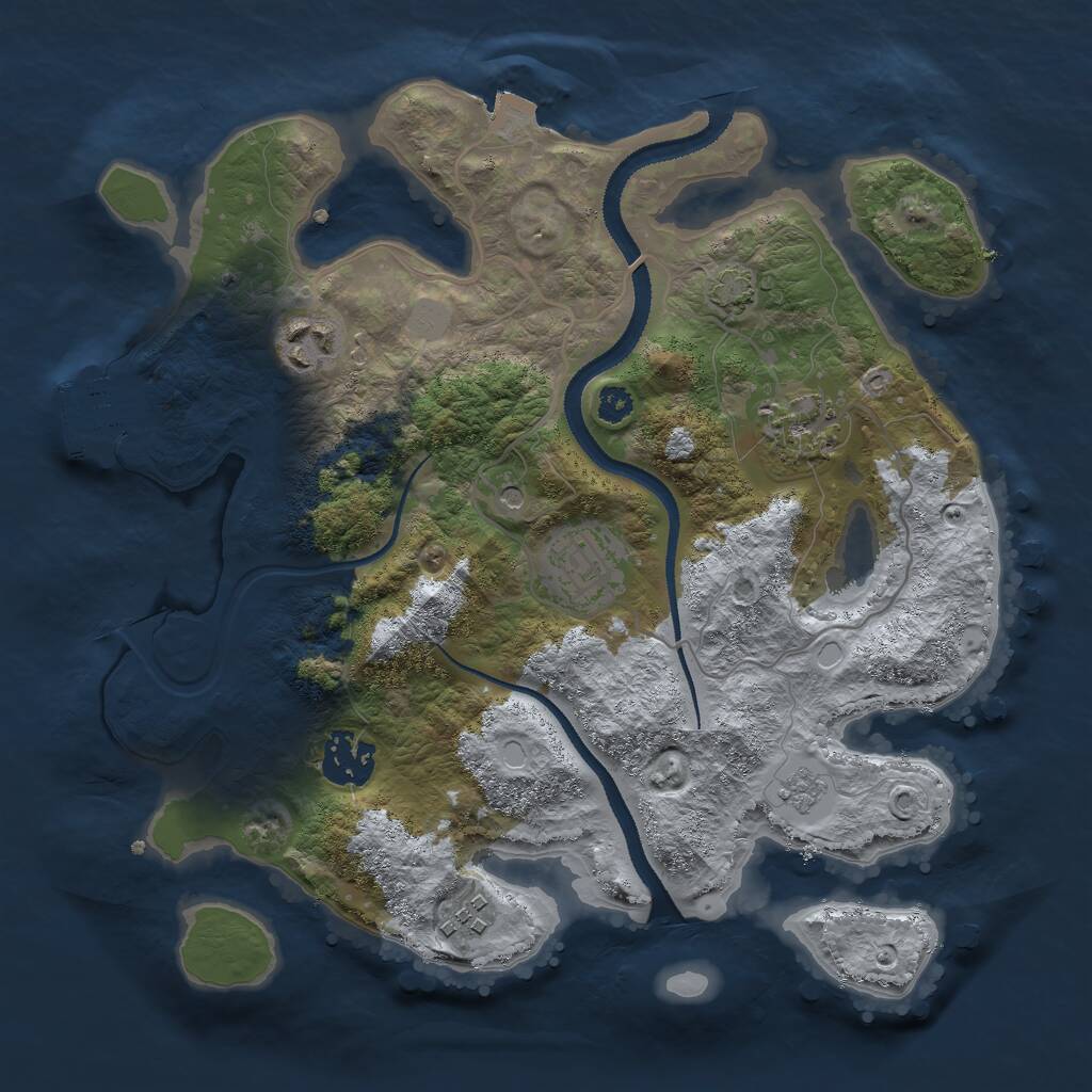 Rust Map: Procedural Map, Size: 3000, Seed: 581995, 10 Monuments