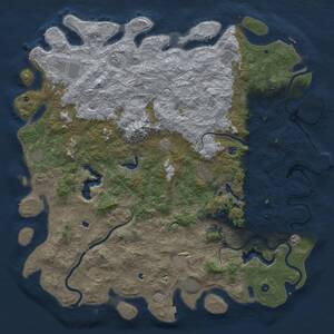 Thumbnail Rust Map: Procedural Map, Size: 6000, Seed: 2024552370, 17 Monuments