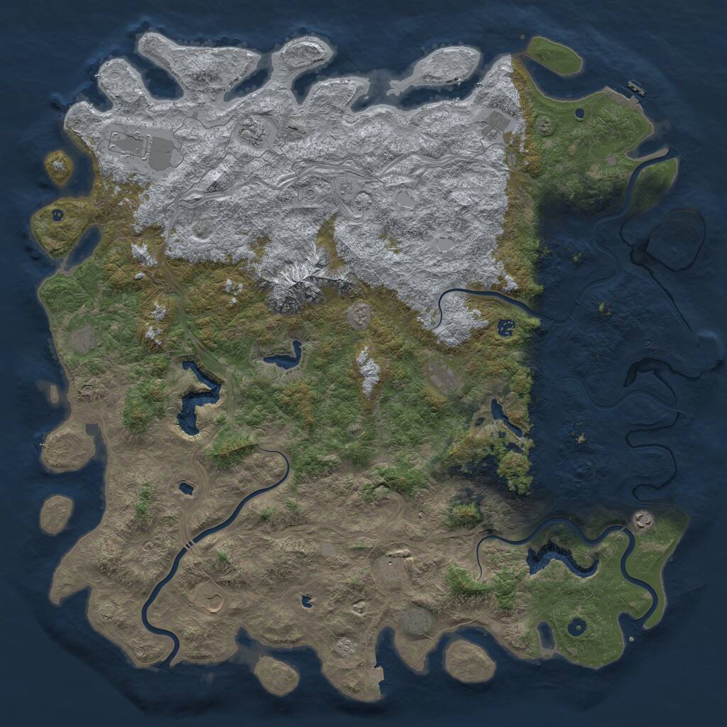 Rust Map: Procedural Map, Size: 6000, Seed: 2024552370, 17 Monuments