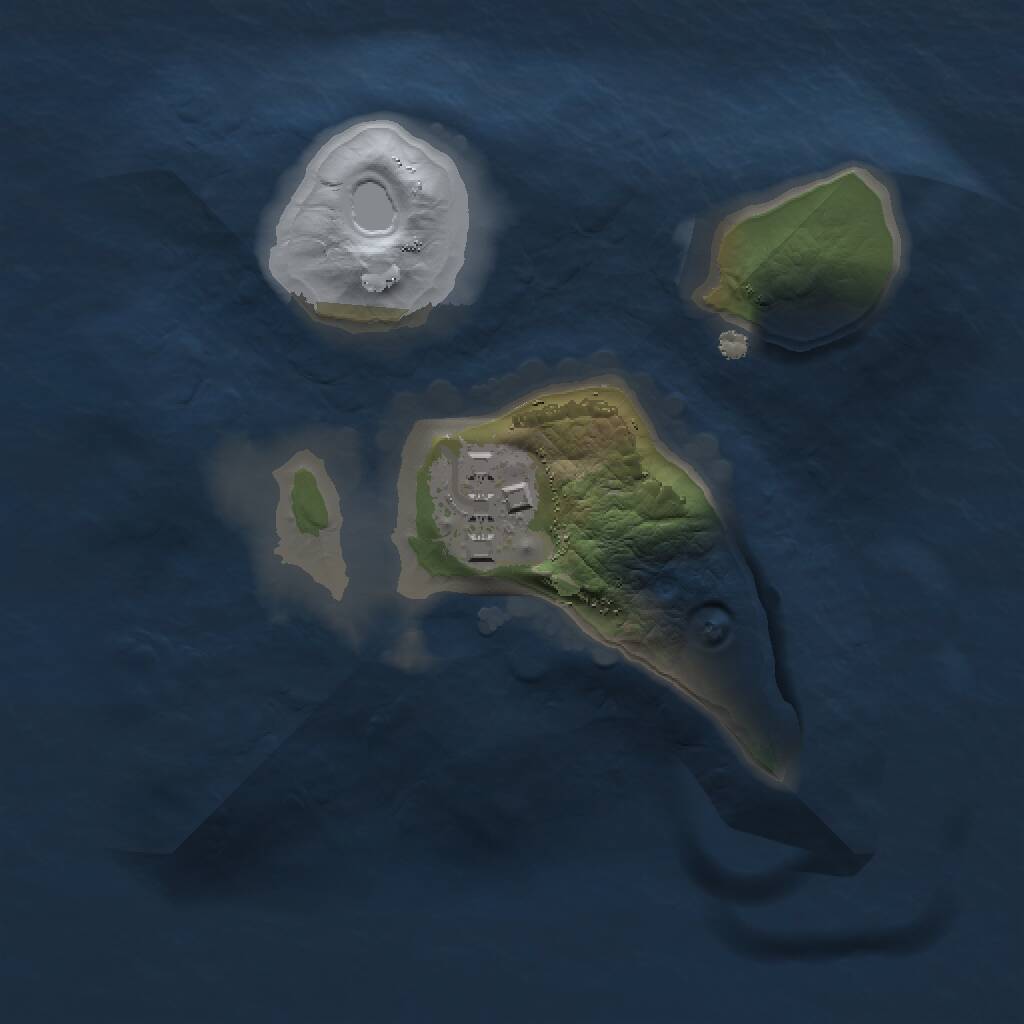 Rust Map: Procedural Map, Size: 1400, Seed: 1234, 2 Monuments