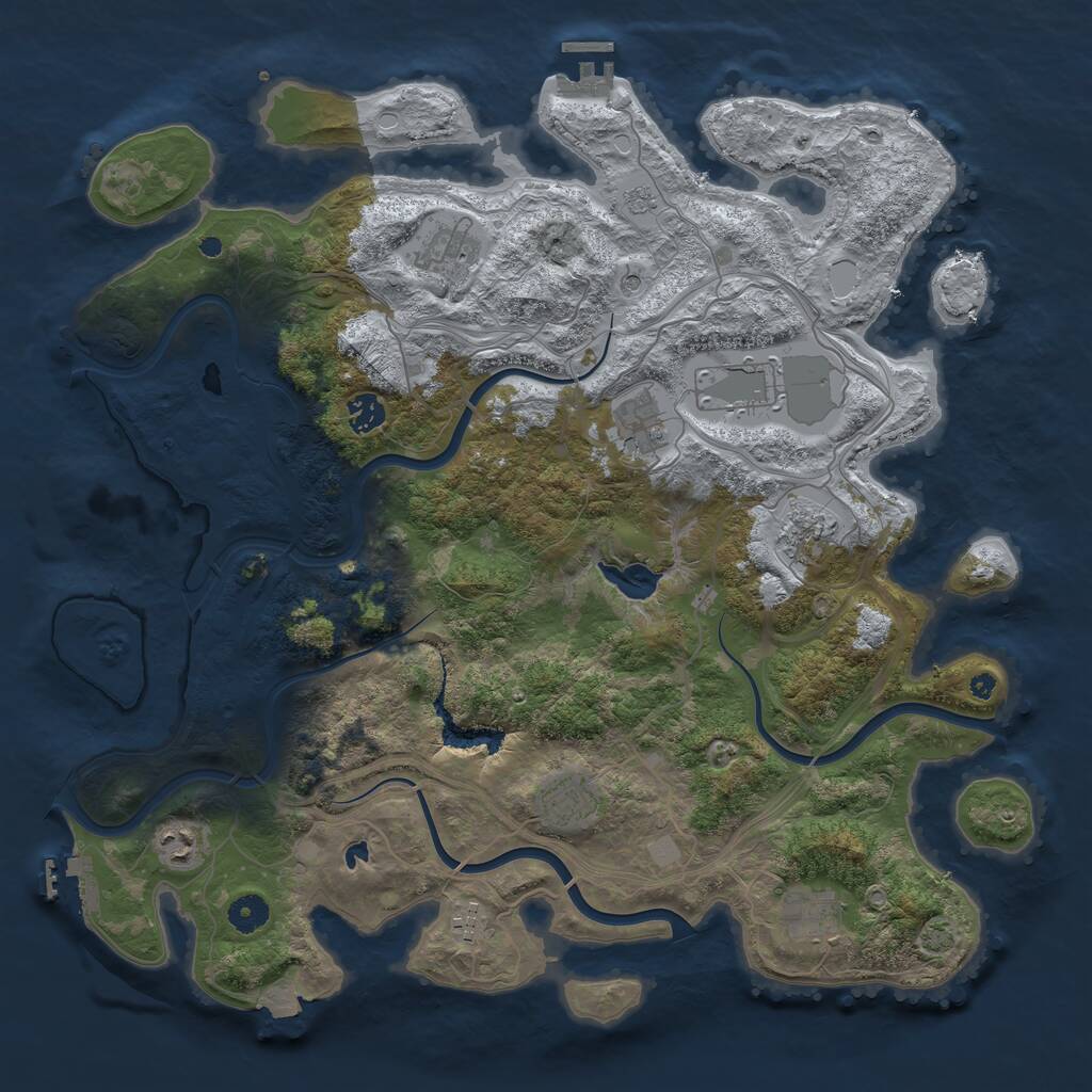 Rust Map: Procedural Map, Size: 4250, Seed: 2059783977, 15 Monuments