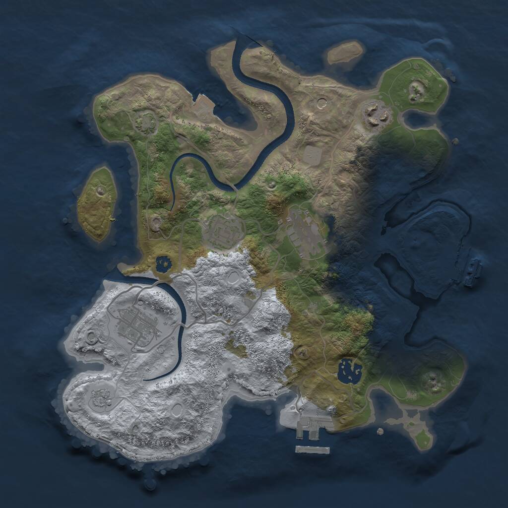 Rust Map: Procedural Map, Size: 3000, Seed: 328098675, 11 Monuments