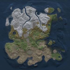 Thumbnail Rust Map: Procedural Map, Size: 3500, Seed: 1281074357, 14 Monuments