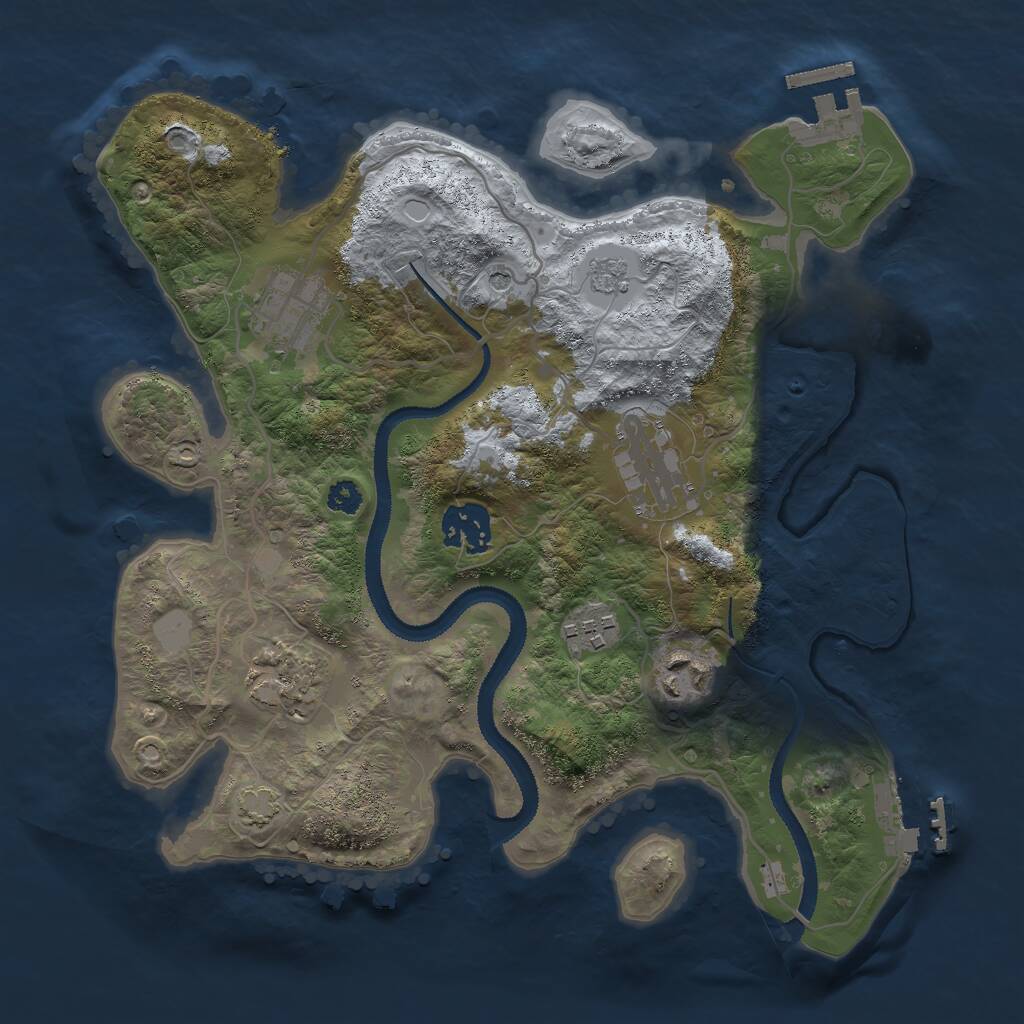 Rust Map: Procedural Map, Size: 3000, Seed: 2066899850, 12 Monuments