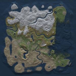 Thumbnail Rust Map: Procedural Map, Size: 4500, Seed: 2221421, 15 Monuments