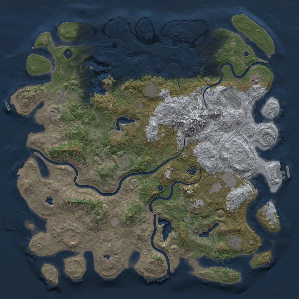 Rust Map: Procedural Map, Size: 5000, Seed: 129311, 17 Monuments