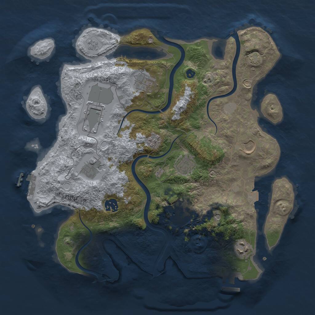 Rust Map: Procedural Map, Size: 3500, Seed: 10032012, 15 Monuments