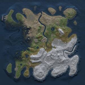Thumbnail Rust Map: Procedural Map, Size: 3500, Seed: 9751917, 14 Monuments