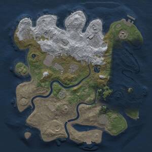 Thumbnail Rust Map: Procedural Map, Size: 3500, Seed: 1245668881, 15 Monuments