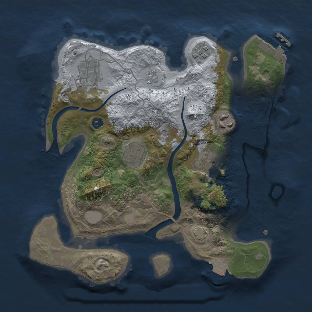Rust Map: Procedural Map, Size: 2700, Seed: 1755172907, 10 Monuments