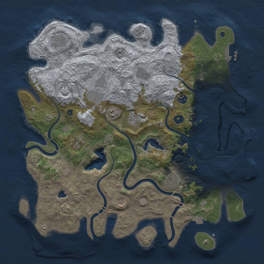 Rust Map: Procedural Map, Size: 4250, Seed: 742036721, 16 Monuments