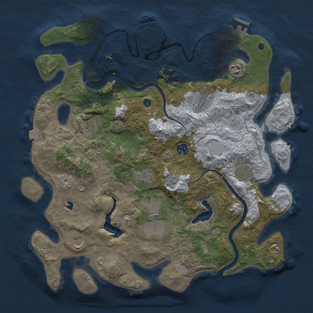 Rust Map: Procedural Map, Size: 4000, Seed: 1759319027, 15 Monuments