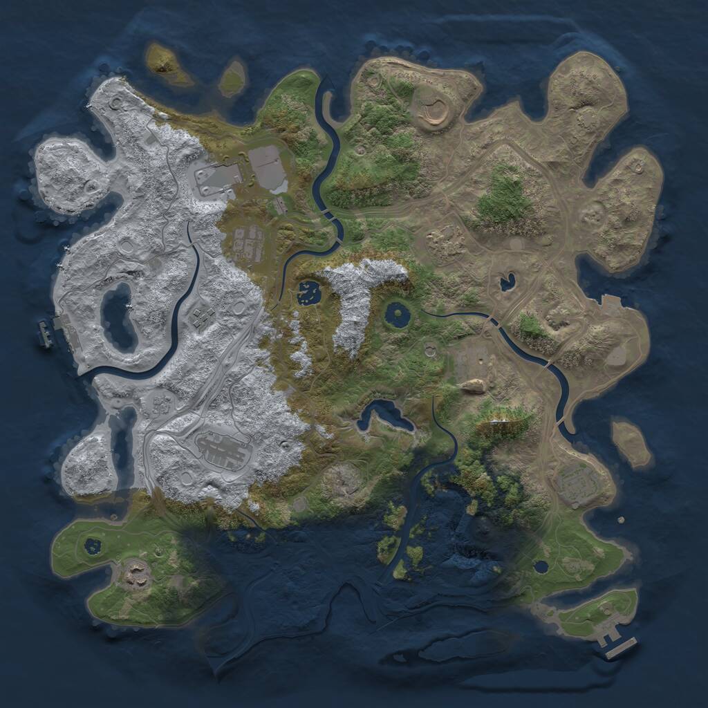 Rust Map: Procedural Map, Size: 4250, Seed: 14082025, 16 Monuments