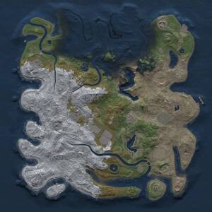 Thumbnail Rust Map: Procedural Map, Size: 4000, Seed: 1126168769, 15 Monuments