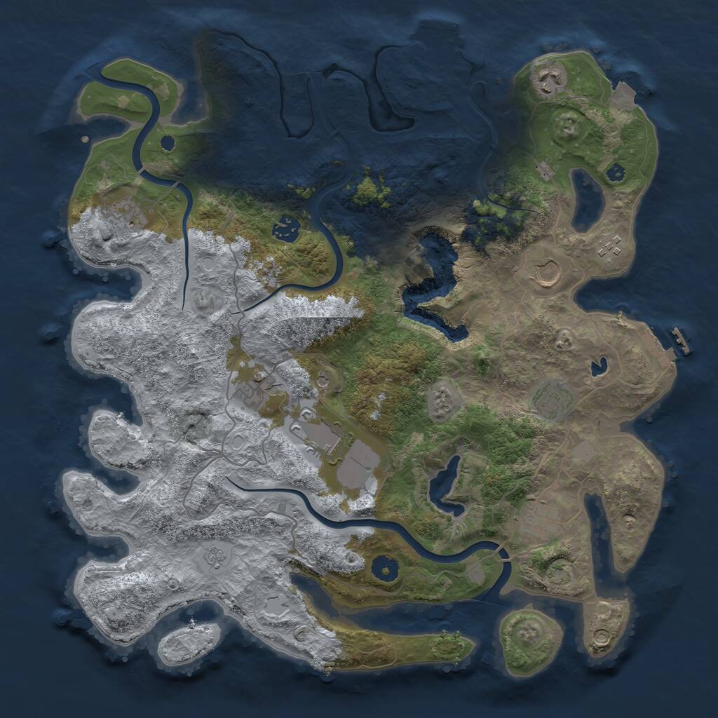 Rust Map: Procedural Map, Size: 4000, Seed: 1126168769, 15 Monuments