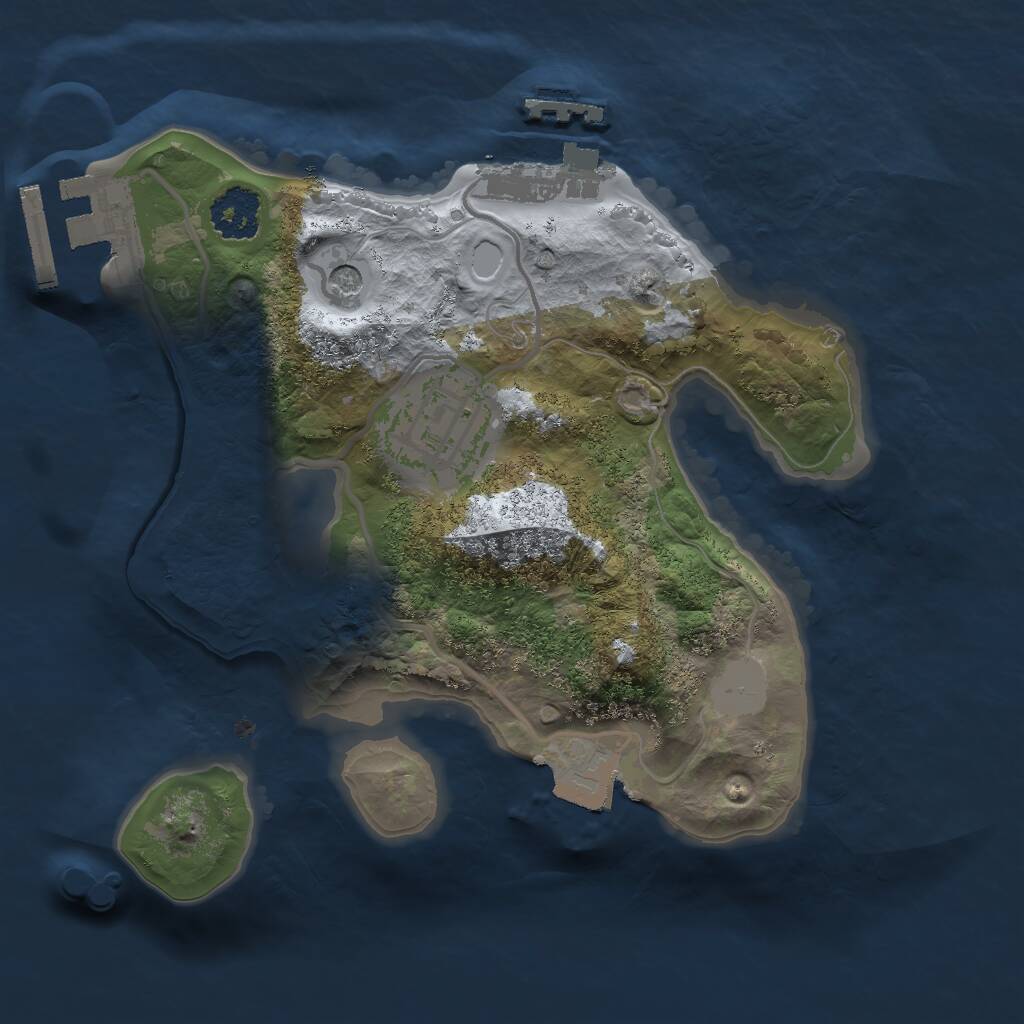 Rust Map: Procedural Map, Size: 2000, Seed: 674630845, 5 Monuments