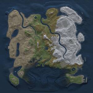 Thumbnail Rust Map: Procedural Map, Size: 3750, Seed: 893745452, 14 Monuments