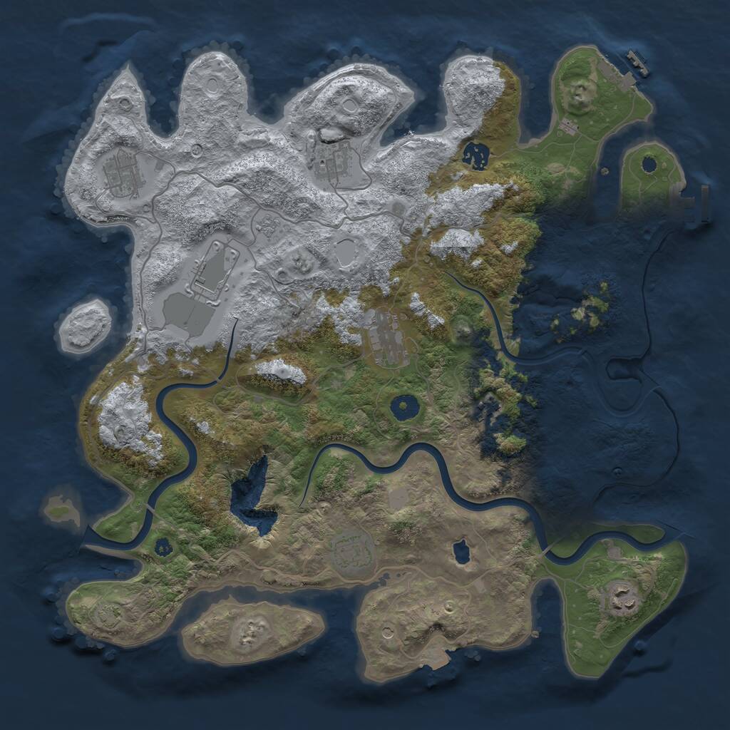 Rust Map: Procedural Map, Size: 4000, Seed: 1811983160, 14 Monuments