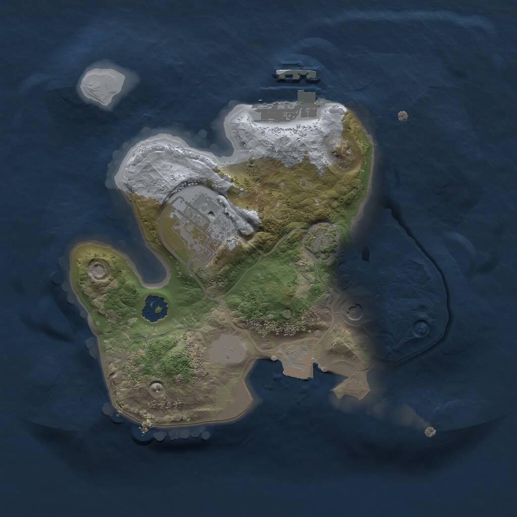 Rust Map: Procedural Map, Size: 2000, Seed: 830180435, 5 Monuments