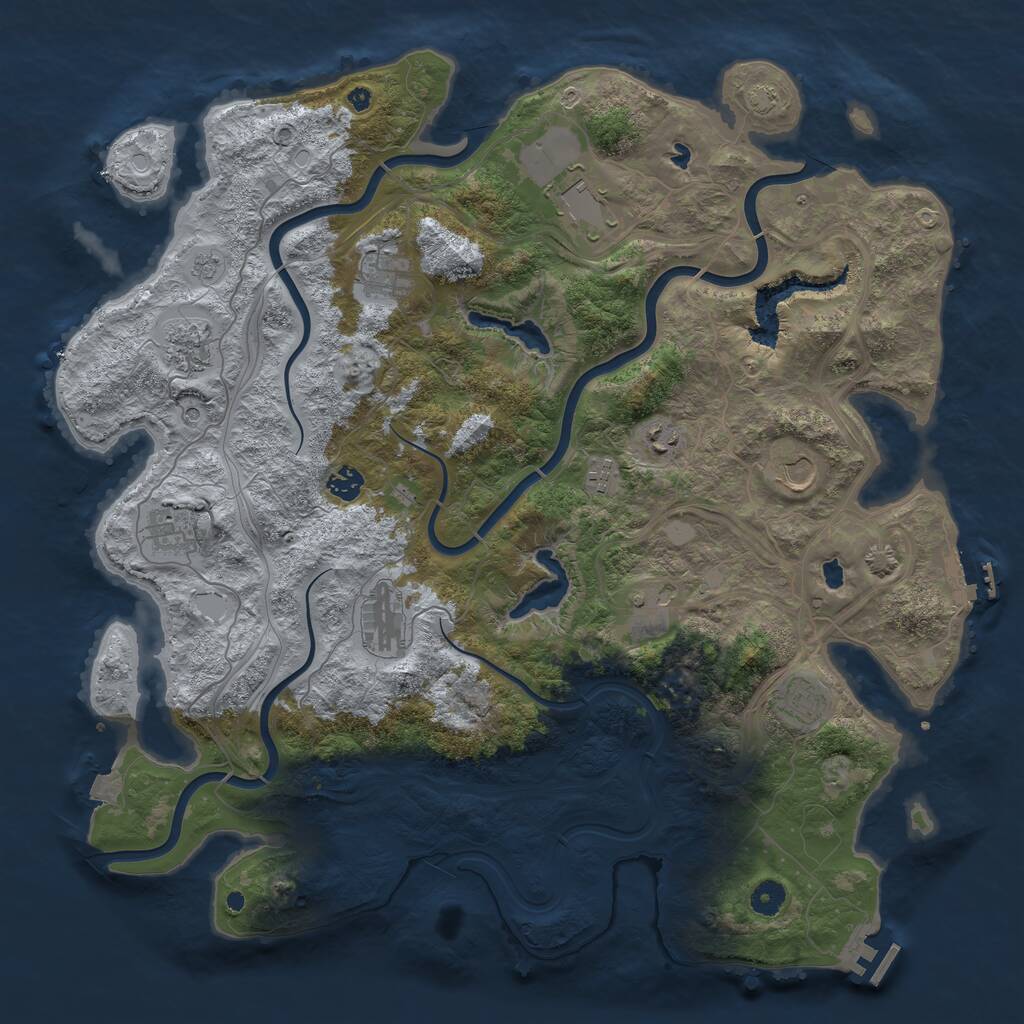 Rust Map: Procedural Map, Size: 4500, Seed: 116175080, 17 Monuments