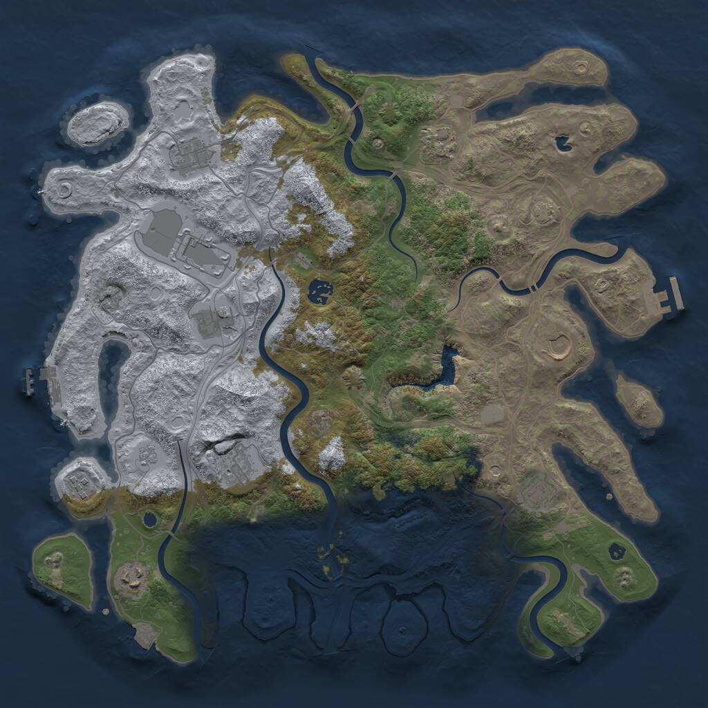 Rust Map: Procedural Map, Size: 4250, Seed: 719075995, 16 Monuments