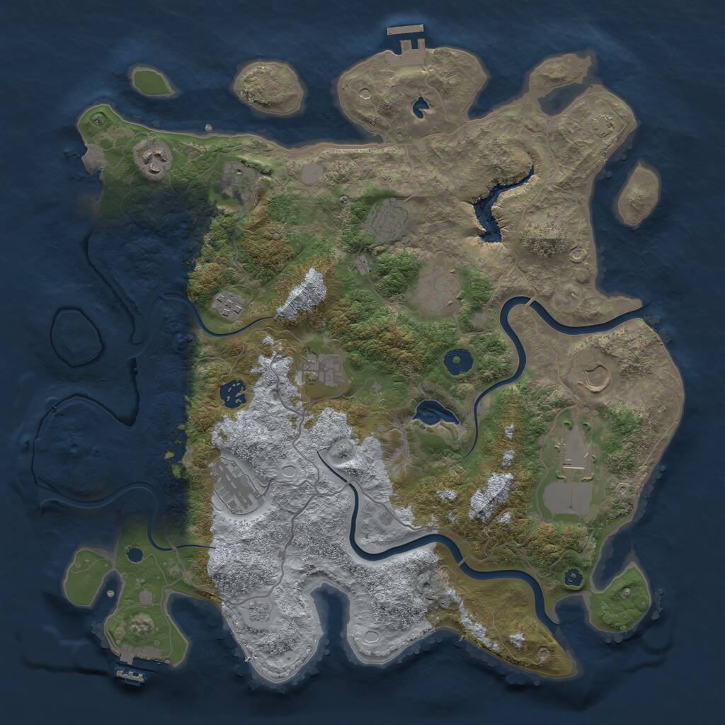 Rust Map: Procedural Map, Size: 4000, Seed: 1612155074, 16 Monuments
