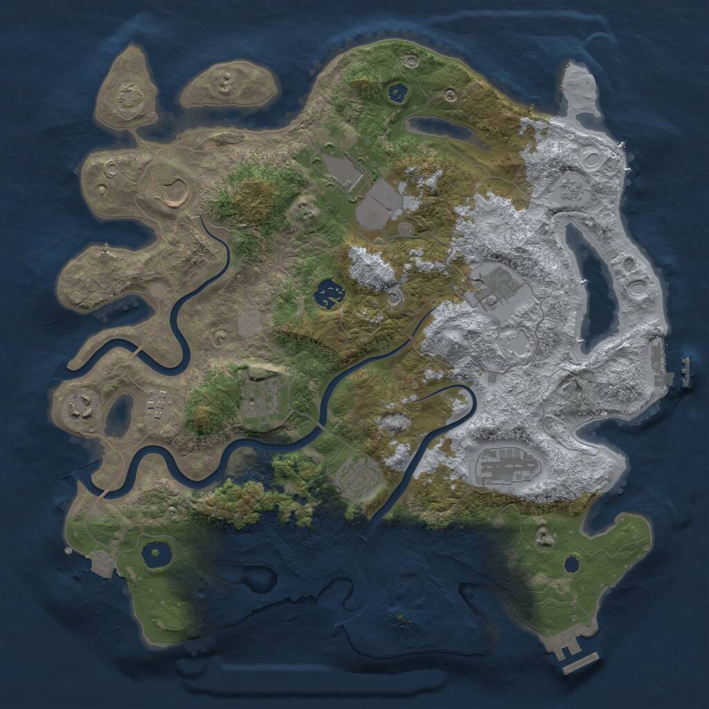 Rust Map: Procedural Map, Size: 3750, Seed: 29, 15 Monuments