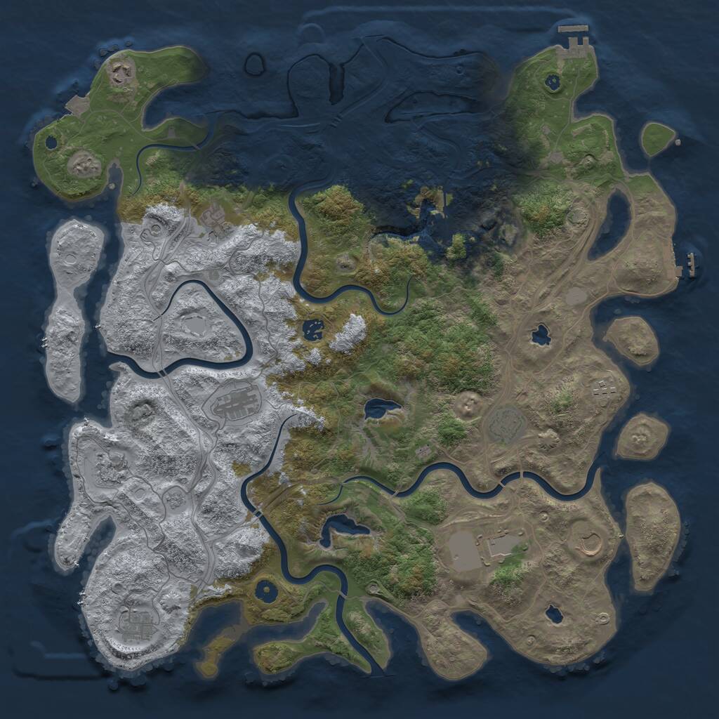Rust Map: Procedural Map, Size: 4800, Seed: 1833790190, 17 Monuments