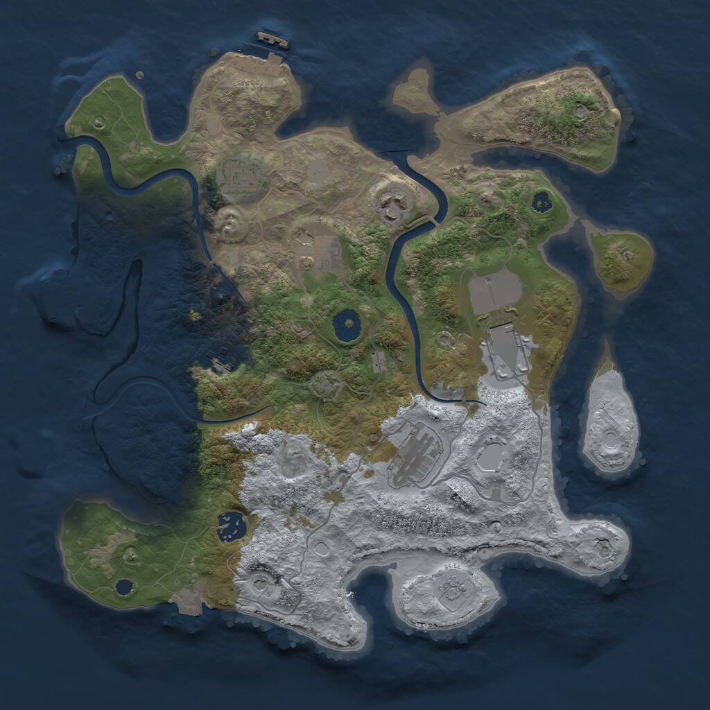 Rust Map: Procedural Map, Size: 3500, Seed: 755836114, 13 Monuments