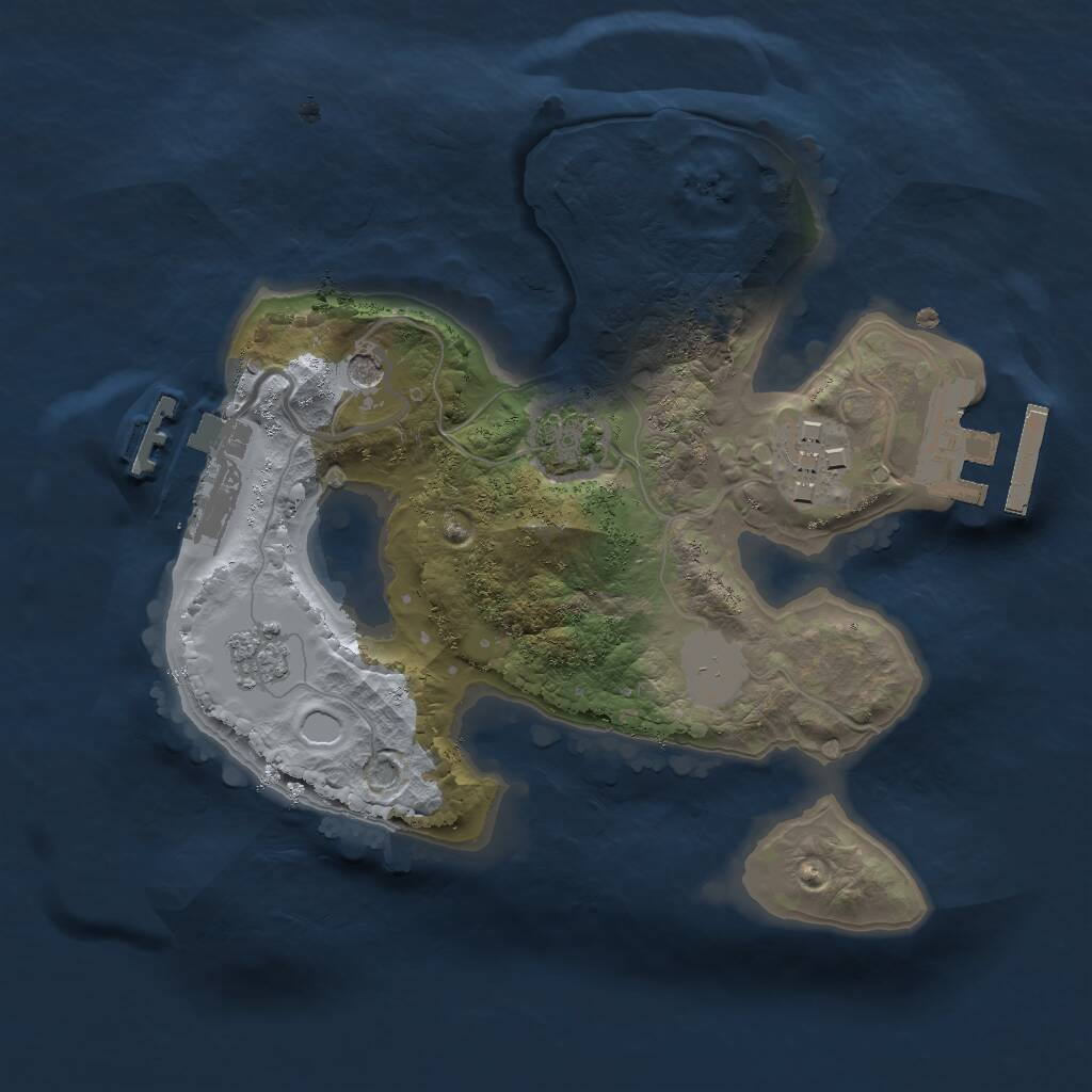 Rust Map: Procedural Map, Size: 2000, Seed: 825804102, 7 Monuments