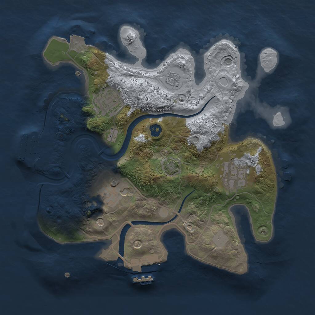 Rust Map: Procedural Map, Size: 2500, Seed: 506466260, 9 Monuments