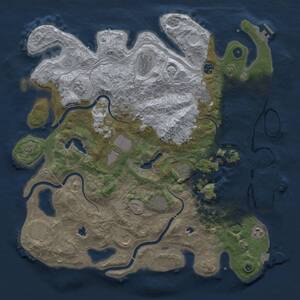 Thumbnail Rust Map: Procedural Map, Size: 4500, Seed: 447118365, 17 Monuments