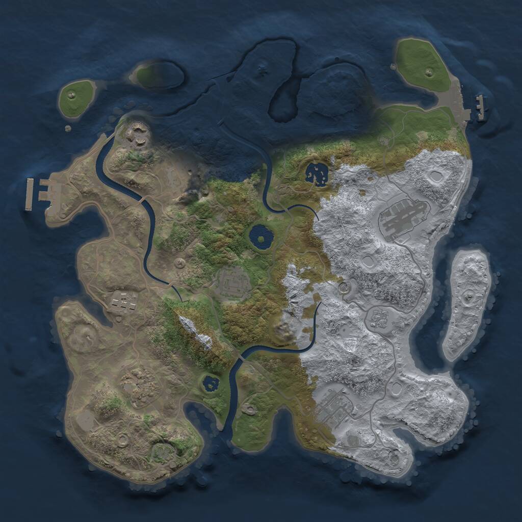 Rust Map: Procedural Map, Size: 3250, Seed: 1165768759, 14 Monuments