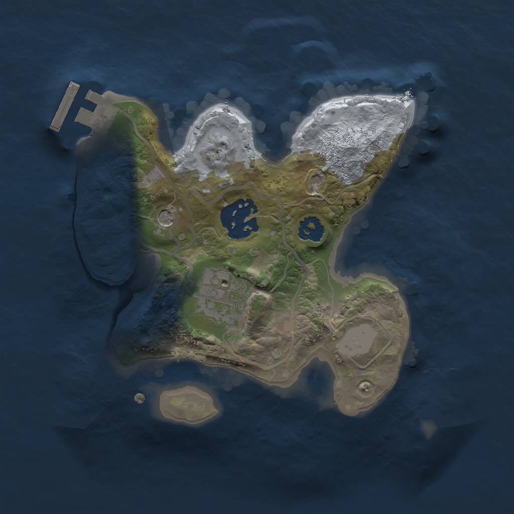 Rust Map: Procedural Map, Size: 2000, Seed: 2045182363, 5 Monuments