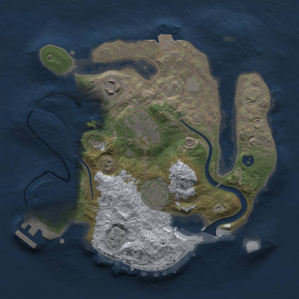 Rust Map: Procedural Map, Size: 2500, Seed: 1989837367, 8 Monuments
