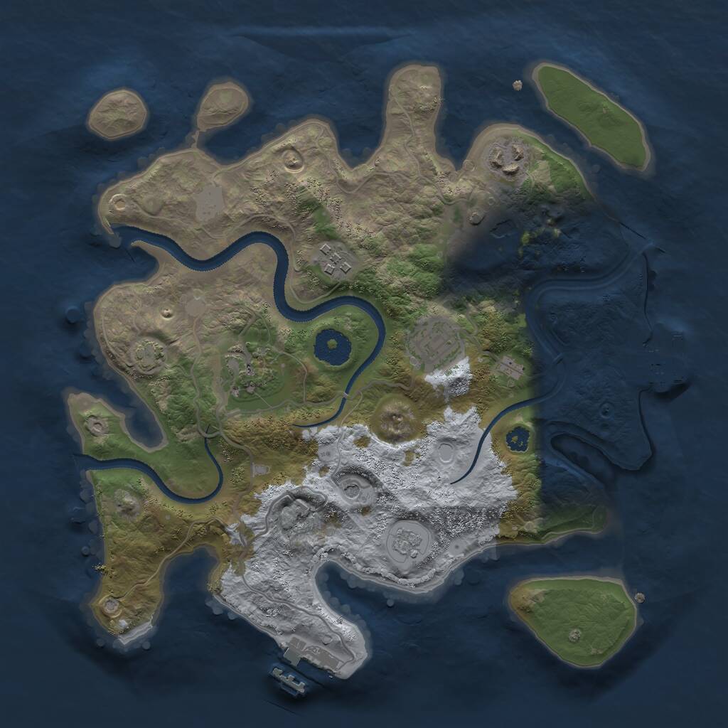 Rust Map: Procedural Map, Size: 3000, Seed: 4197, 11 Monuments