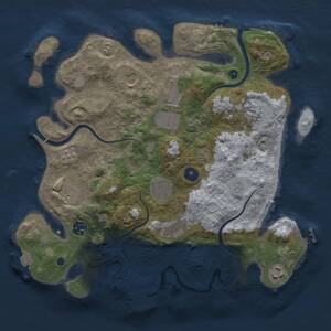 Thumbnail Rust Map: Procedural Map, Size: 3500, Seed: 631115753, 15 Monuments
