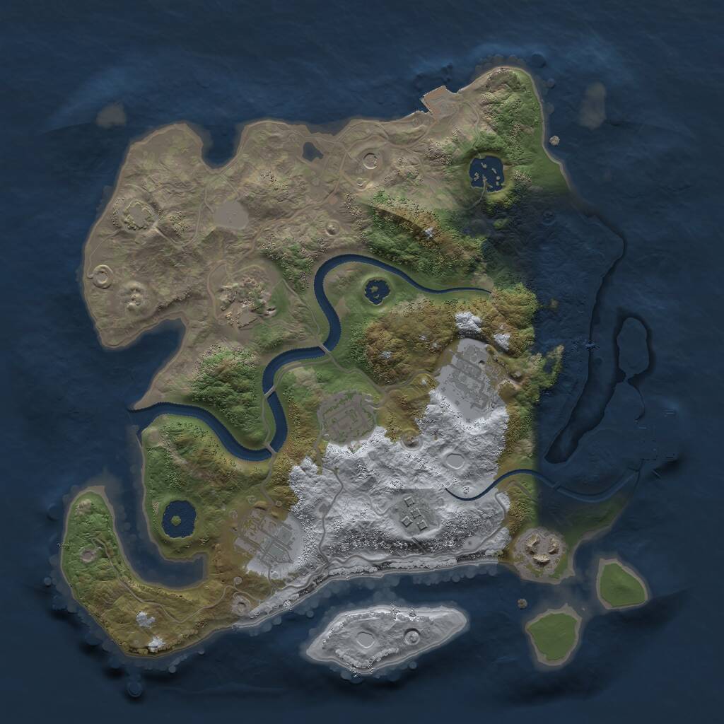 Rust Map: Procedural Map, Size: 3000, Seed: 32730, 11 Monuments