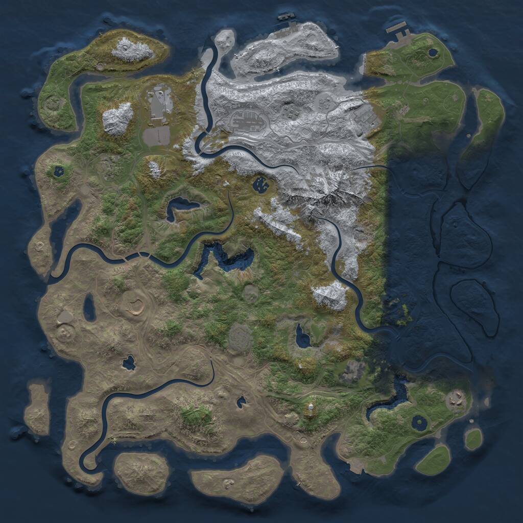 Rust Map: Procedural Map, Size: 5000, Seed: 2015460393, 16 Monuments