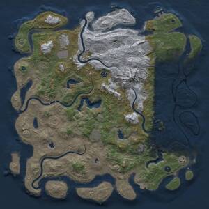 Thumbnail Rust Map: Procedural Map, Size: 5000, Seed: 2015460393, 16 Monuments