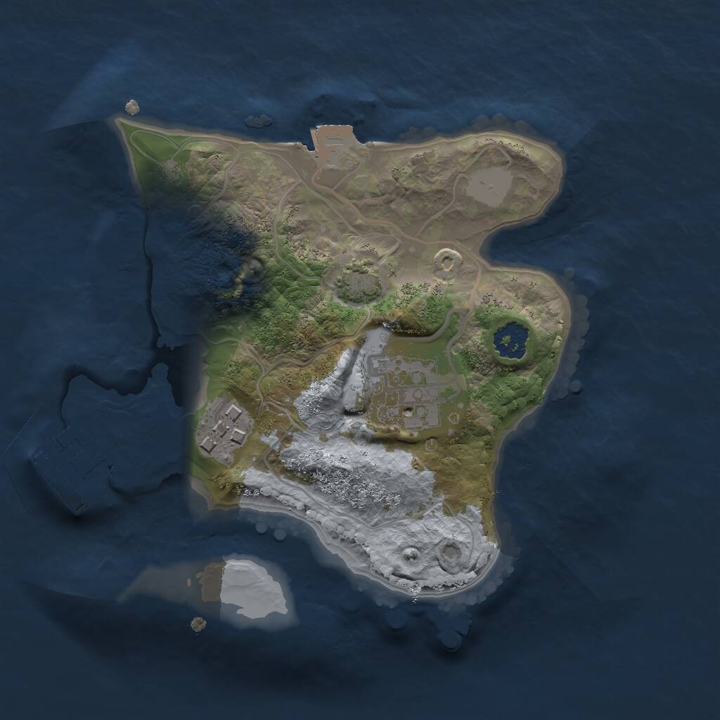 Rust Map: Procedural Map, Size: 2000, Seed: 481952, 5 Monuments